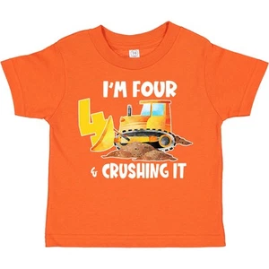 Inktastic I'm 4 And Crushing It Construction 4th Birthday Toddler T-Shirt Four - Picture 1 of 7