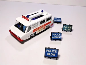 Vintage 1970s CORGI Toys #700 Hi-Speed MOTORWAY AMBULANCE! Includes signs - Picture 1 of 5