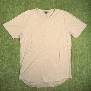 Elwood Short Sleeve Tan T Shirt Crew Neck Mens XL Curve Hem - Picture 1 of 6