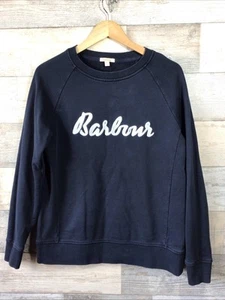 Barbour Navy Blue “Otterburn” 100% Cotton Overlayer Sweatshirt Size 12 Ex Con - Picture 1 of 8