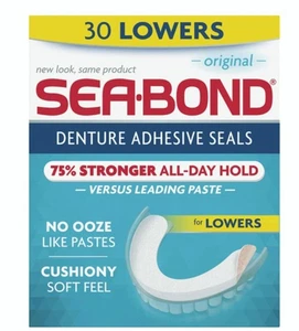 Sellos adhesivos para dentaduras Sea-Bond - 30 bajos - Imagen 1 de 2