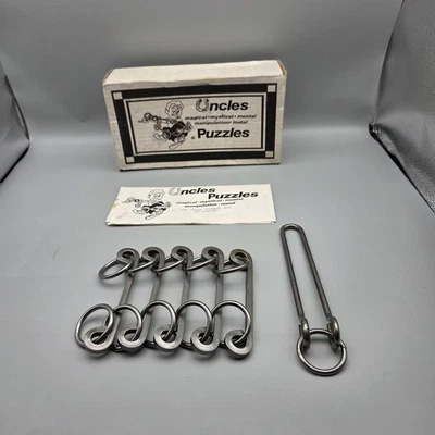 Vintage Uncles Puzzles LADDER Metal Disentanglement Severe Difficulty Many Steps - Image 1 of 4