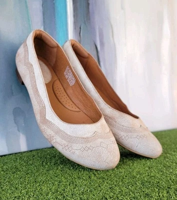 Sapatilhas de balé femininas ARIAT Dreamer" estilo ocidental couro marfim - Tamanho 9M - Imagem 1 de 4