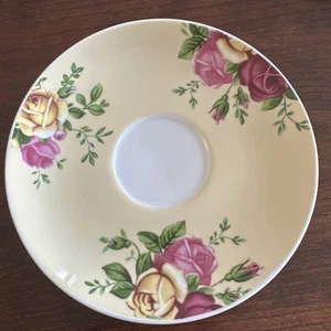 Royal Albert England Tea Cup Saucer Country Rose Floral Buttermilk 6” - Picture 1 of 9