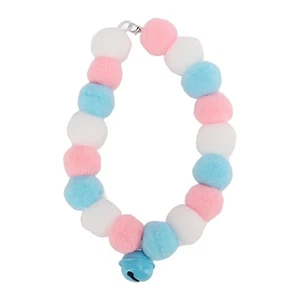 Cat Elastic Collar Plush Balls Cat Collar Pom Pom Dog Collar Plush Ball Necklace - Picture 1 of 23