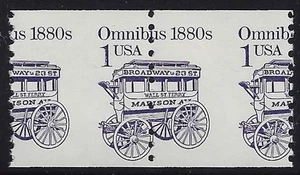 2225b - 1c Misperf Error / EFO Coil Pair "Omnibus" Mint NH (Stk4) - Picture 1 of 1