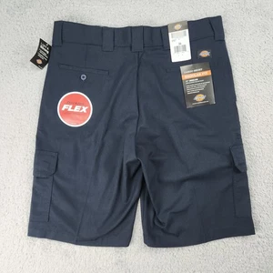 Dickies Cargo Shorts Mens 34 Navy Blue Flex Regular Fit 11" Inseam Workwear NEW - Picture 1 of 19