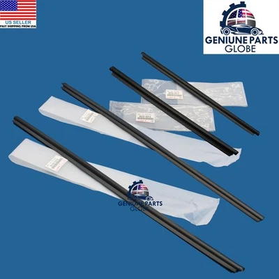 GENUINE TOYOTA 00-05 ECHO 4-DOOR FRONT & REAR DOOR WINDOW BELT WEATHERSTRIP SET - Image 1 of 2