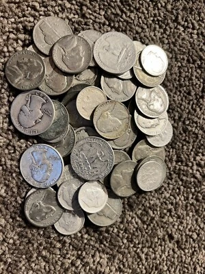 NICE VARIETY!!! Lot Old US Silver Coins 1/2 Pound LB BAG Pre-1965 - Image 1 of 2