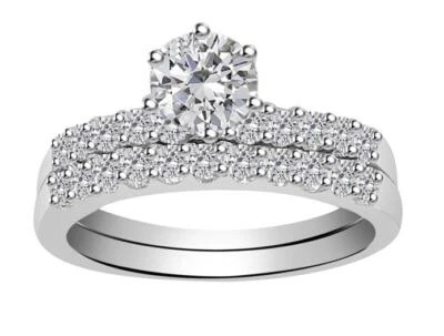 14K Gold Prong Set Bridal Engagement Ring VS F 0.90 Ct Lab Grown Diamond 5.70mm - Image 1 of 4