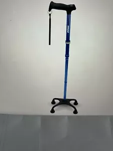 Quad Walking Cane-Ergonomic Handle, All Terrain Base Foldable, Adjustable Rehand - Picture 1 of 12