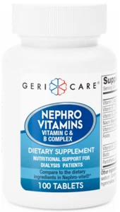 Geri-Care Nephro Vitamins C & B Complex Supplement, 100 Tablets 357896605018VL - Picture 1 of 1