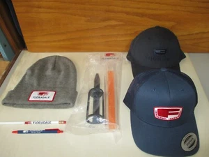 6 FLORADALE ONTARIO FEED MILL COLLECTABLES LOT 3 Hats + Pen Pencil & Rain Gauge - Picture 1 of 18