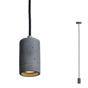 Pendelleuchte Beton anthrazit Textilkabel mit LED GU10 dimmbar 7W warmweiß 230V - Bild 1 von 8