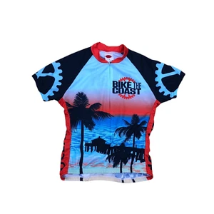 VTG WORLD JERSEYS Bike the Coast Cycling Jersey Women's LG Southern California - Picture 1 of 11