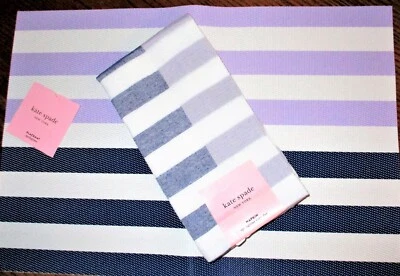 KATE SPADE, Blue/Lilac Springtime Placemat (19x13) & Napkin (20x20) Set, NWT - Image 1 of 4