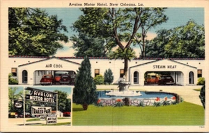 NEW ORLEANS LOUISIANA - AVALON MOTOR HOTEL - TRAILER PARK - ADVERTISING POSTCARD - Picture 1 of 2