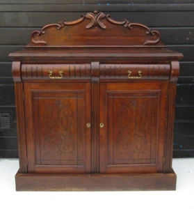 Antique Beautiful Mahogany Chiffonier Sideboard Shelving Unit with keys - Picture 1 of 13