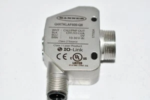 NEW Banner Engineering Q4XTKLAF600-Q8 Laser Sensor, 30VDC, 1 PNP/NPN, 1 PNP, IO- - Picture 1 of 4