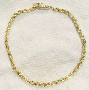 VINTAGE 14k Solid Yellow Gold Michael Anthony MA 2mm Thick 8” Bracelet Jewelry - Picture 1 of 6
