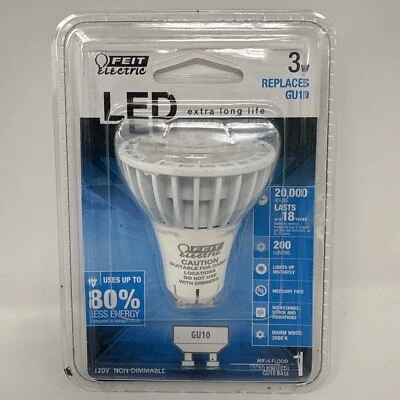 FEIT Electric GU10 Base 3W MR16 Flood Track Lighting 120V 1 Light Bulb - Image 1 of 2