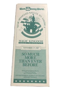 Horaire du spectacle Walt Disney World Magic Kingdom du 1er au 7 novembre 1987 Salute America - Photo 1/3