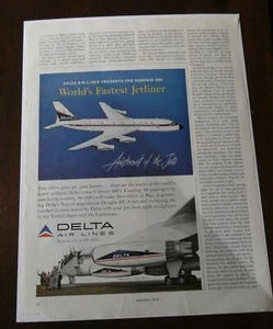 VINTAGE DELTA AIR LINES HOLIDAY MAGAZINE ADVERTISEMENT CONVAIR 880'S - Imagen 1 de 1