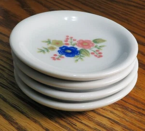 Floral toy tea set plates four 4 Strombecker Corp. - Picture 1 of 3