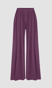 Cider Elastic Waist Casual Pockets Wide Leg Pants Purple M 28x30 NWT Free Ship - Picture 1 of 3