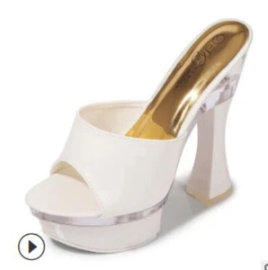 Shoes Women Slippers High Heel 14CM Table Slippers Shoes Sandals Wedding Pumps - Picture 1 of 15