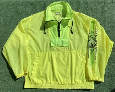 Chaqueta cortavientos vintage años 80 Ocean Pacific Surf Surfer neón para hombre talla XL Foto 1 de 4