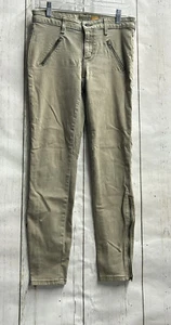 Pantalones de mezclilla para mujer Pilcro & Letterpress Serif Nº 27 verde militar con cremallera bolsillos piernas - Imagen 1 de 10