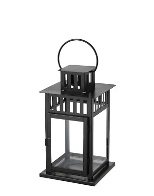 Linterna IKEA BORRBY para bloque vela interior/exterior negra 11"- nueva Foto 1 de 4