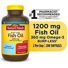 Nature Made Burp-Less Fish Oil 1200 mg support a healthy heart 200 Softgels