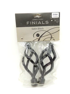 Cambria Classics Torch Finials Satin Black passt 5/8" Drapery Rod NEU - Bild 1 von 6