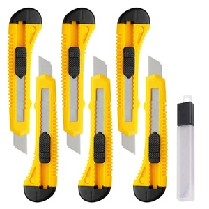 Razor Retractable Utility Knife Box cutter Set -16 pack 18mm Carbon Steel Blades - Picture 1 of 7
