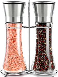 Willow & Everett Salt and Pepper Grinder Set - Stainless Steel Manual Mills for - Picture 1 of 12