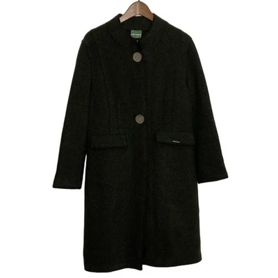 Geiger Sweater Jacket Womens 40 US 10 Dark Green Wool Long Sleeve Cardigan Foto 1 de 4