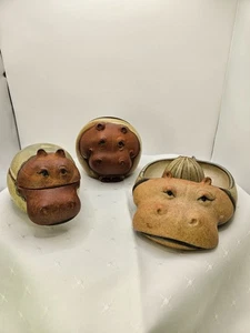 Vintage UCTCI Hippo Hippopotamus Stoneware Kitchen Set - Picture 1 of 23