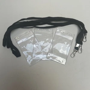 3er Pack WASSERDICHT Ausweis Halter Kredit Klar Vertikal Abzeichen Namensschild - Bild 1 von 3