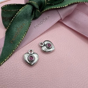Pandora Sterling Silver Treasured Hearts Rhodolite Compose Attachments 290656RHL - Picture 1 of 6