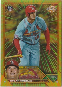 Nolan Gorman 2023 Topps Chrome Update Radiating Rookie Case hit #RR-22 Baseball - Foto 1 di 2