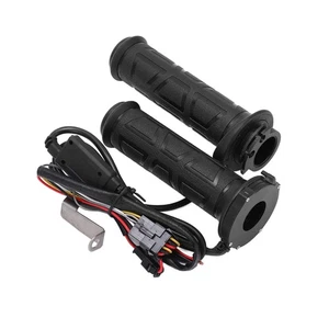 ˘Pair Motorcycle Heated Grip 22mm/0.87in 50‑70℃ Intelligent Black 12V - Picture 1 of 12