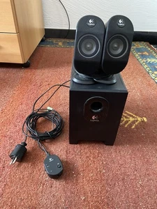 Logitech X-210 Stereo System Lautsprecher, Subwoofer, Bassbox - Bild 1 von 2