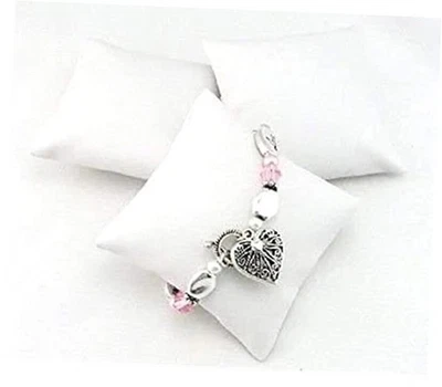 Paquete de 3 almohadas de exhibición de joyería de cuero blanco para pulsera, brazalete, reloj,  Foto 1 de 4