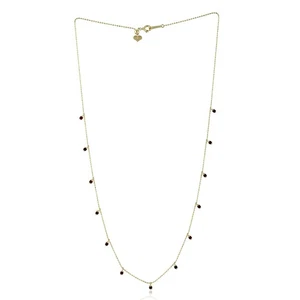 Natural Garnet Choker Necklace 18k Yellow Gold Jewelry Necklace For Women - Picture 1 of 6