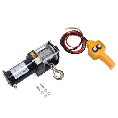 ﹣Electric Winch Steel Wire Rope Recovery Kit For Towing ATV UTV Off Road 12V - Imagen 1 de 4