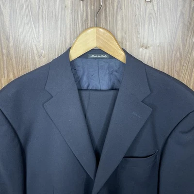 Traje Pal Zileri Hecho en Italia 2 Piezas Para Hombre 48L Delgado 40x29 Azul Marino Sólido 100 Lana Foto 1 de 4