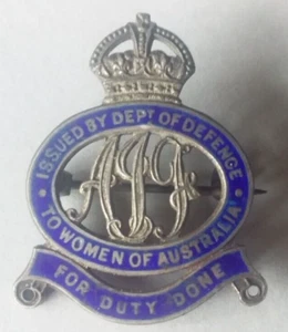 Sterling silver WW1 IMPERIAL SERVICES WOMEN OF AUSTRALIA FOR SERVICE # 114989 - Picture 1 of 4