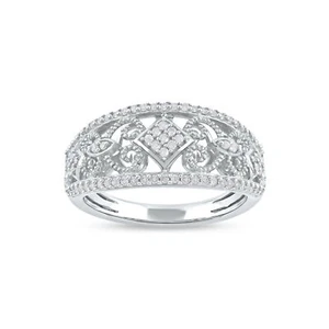 Anello Moda Diamante Oro Bianco 10K 1/5Ct TDW - Foto 1 di 20